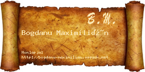 Bogdanu Maximilián névjegykártya